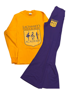 Purple Yoga Pants Set & Yellow Long Sleeves
