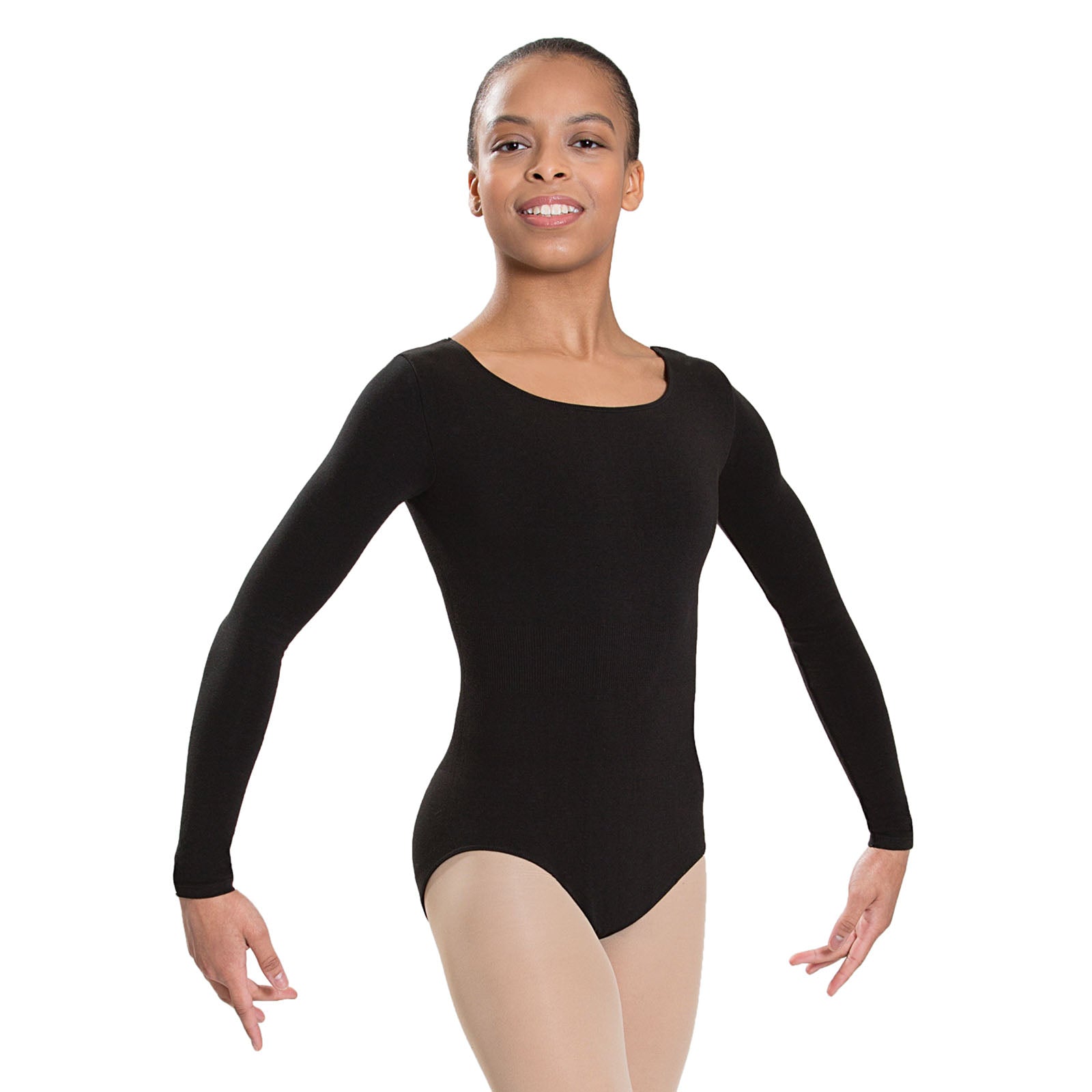 Seamless Long Sleeve Scoop Neck Leotard